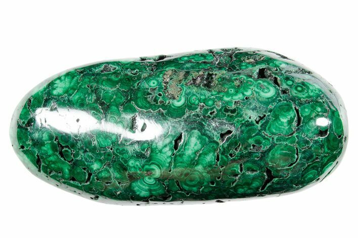 Flowery Polished Malachite Specimen - DR Congo #360807